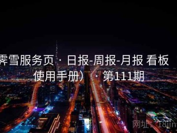 霁雪服务页 · 日报-周报-月报 看板（使用手册） · 第111期