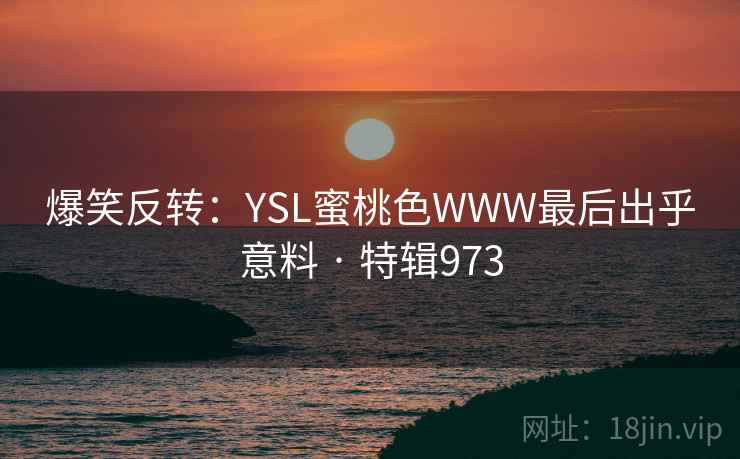 爆笑反转：YSL蜜桃色WWW最后出乎意料 · 特辑973